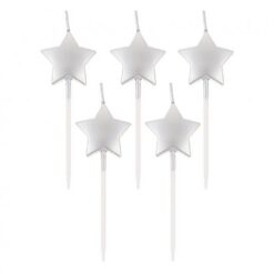 Tähekese küünlad hõbedased 5tk pakis
